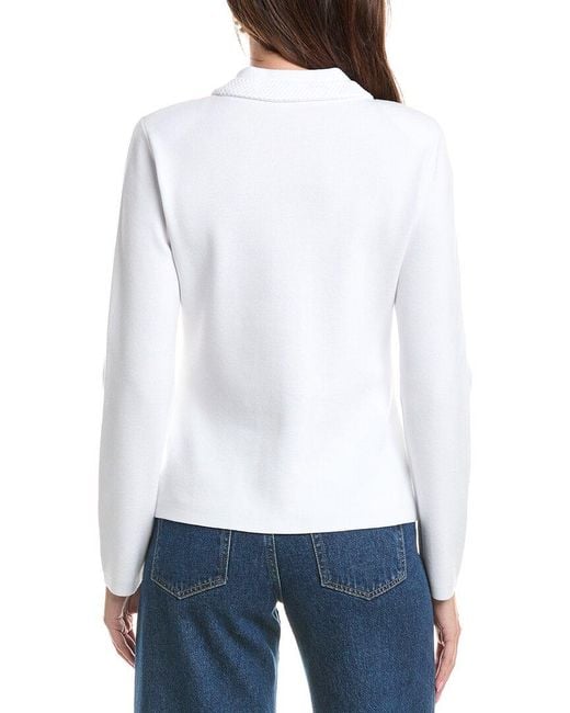 St. John White Four Pocket Collared Jacket