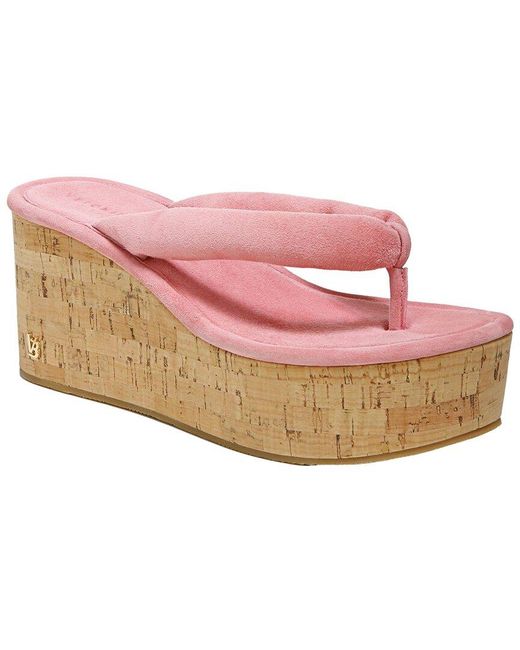 Veronica Beard Pink Geno Cork Suede Sandal