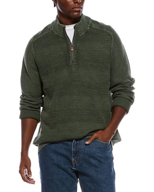 Tommy Bahama Green Saltwater Textured 1/2-Zip Pullover for men