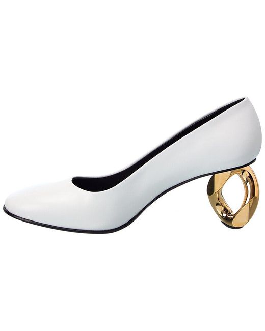 J.W. Anderson White Chain Link Leather Pump