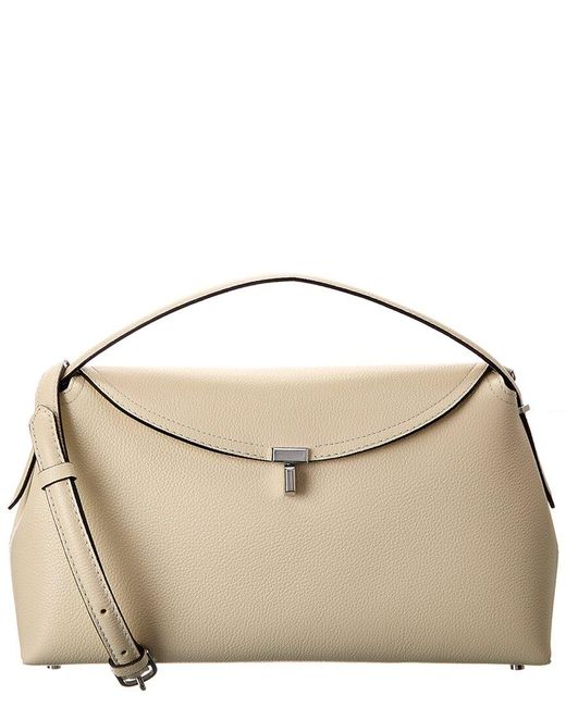 Totême  Natural T-lock Top Handle Leather Satchel