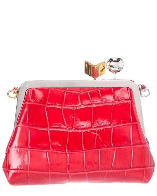 Jacquemus Red Croc-Embossed Leather Crossbody