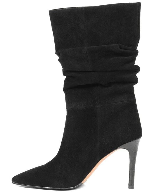 Tiffany & Fred Paris Black Suede Slouchy Boot