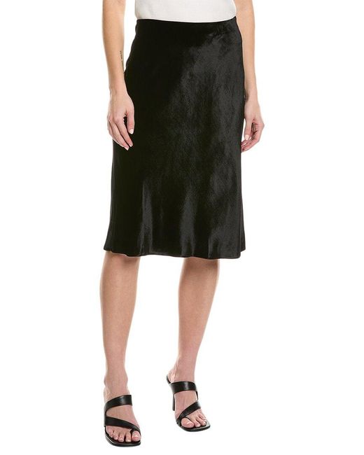 Vince Black Bias Silk-blend Slip Skirt