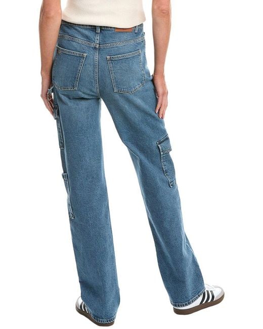 Ba&sh Blue Straight Cargo Jean