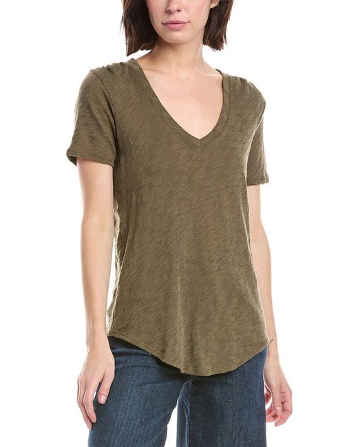 ATM Green Slub Jersey V-Neck T-Shirt