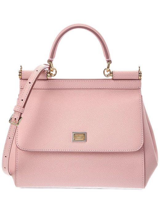 Dolce & Gabbana Pink Sicily Small Leather Shoulder Bag