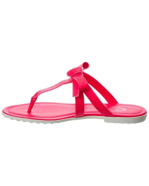Tod's Pink Gomma Leather Sandal