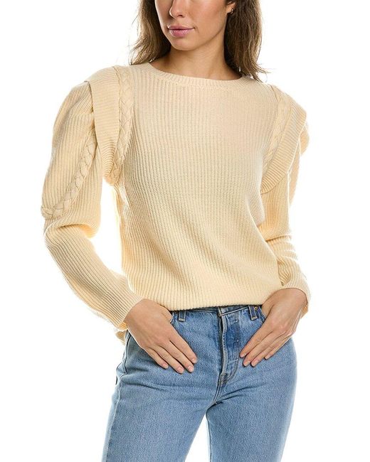Lea & Viola Natural Braided Wool & Cashmere-blend Sweater
