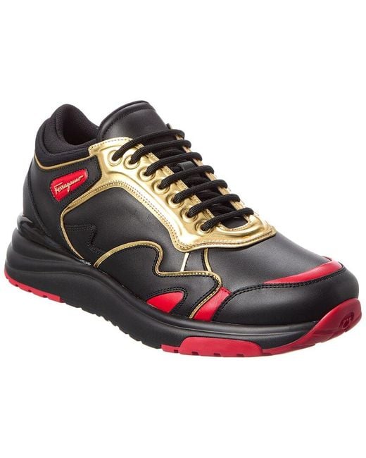 Ferragamo Black Now 1 Leather Sneaker for men