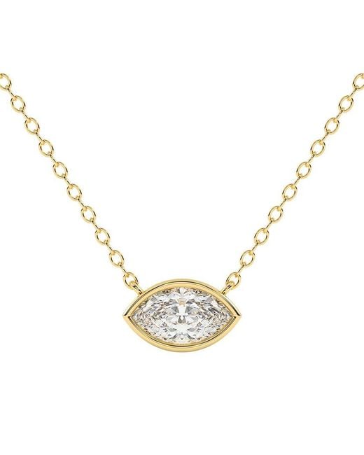 Lab Grown Diamonds Metallic 14K 0.25 Ct. Tw. Lab-Grown Diamond Necklace