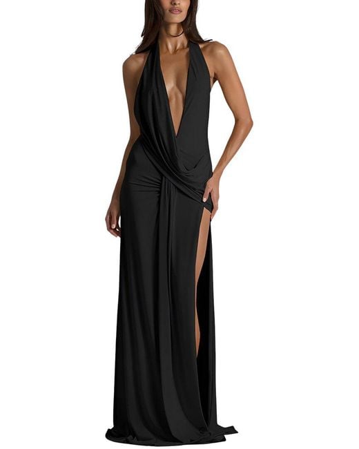 LEBRIN ATELIER Black Solid Maxi Dress
