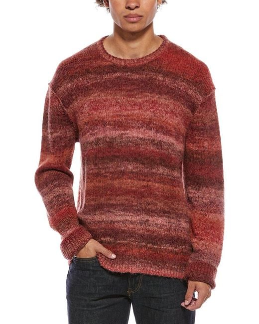 John Varvatos Red Wool-Blend Crewneck Sweater for men