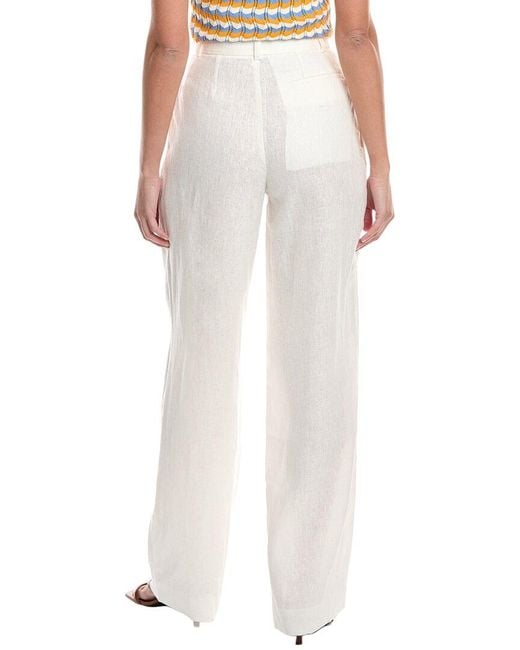 Ronny Kobo White Krew Linen Pant
