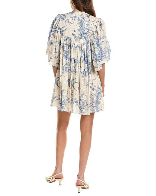 RED Valentino White Printed Fil Coupe Mini Dress