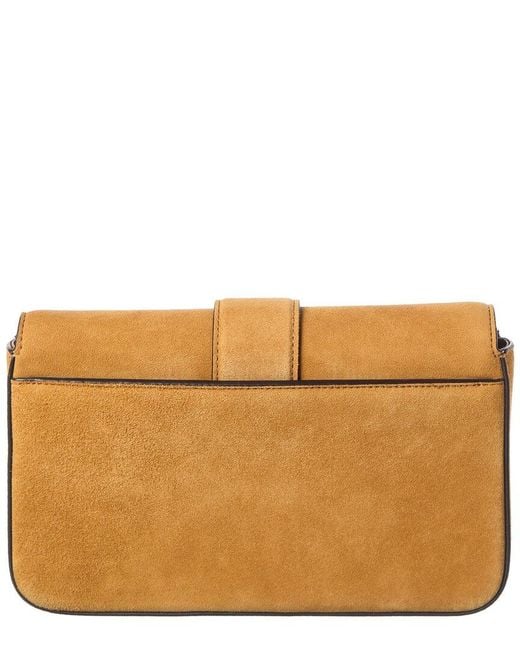 Jimmy Choo Brown Cheri Suede Wallet On Chain