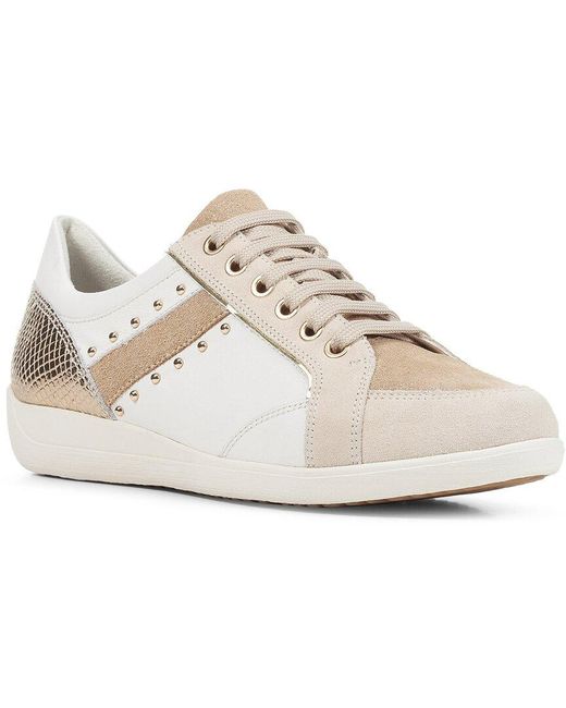 Geox Myria Leather Sneaker in (Natural) 3% Lyst