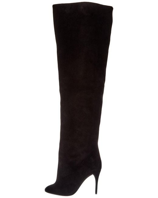 Alaïa Black Alaïa Decollete Suede Knee-High Boot