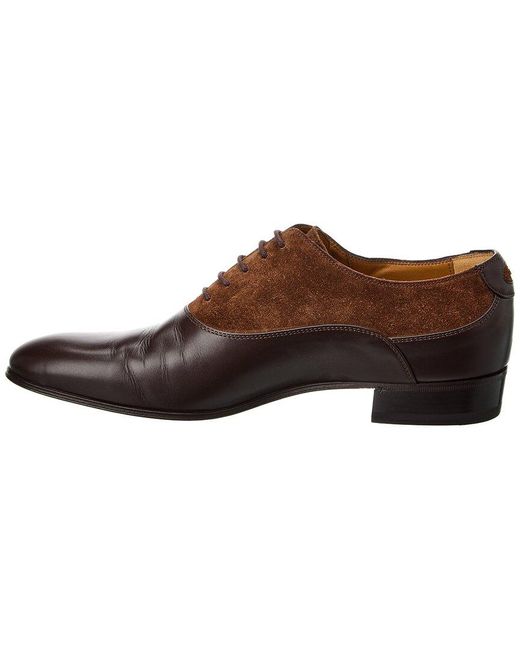 Gucci Brown Leather & Suede Oxford for men