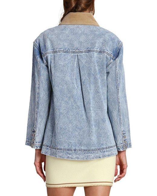 Avec Les Filles Blue Relaxed Barn Jacket