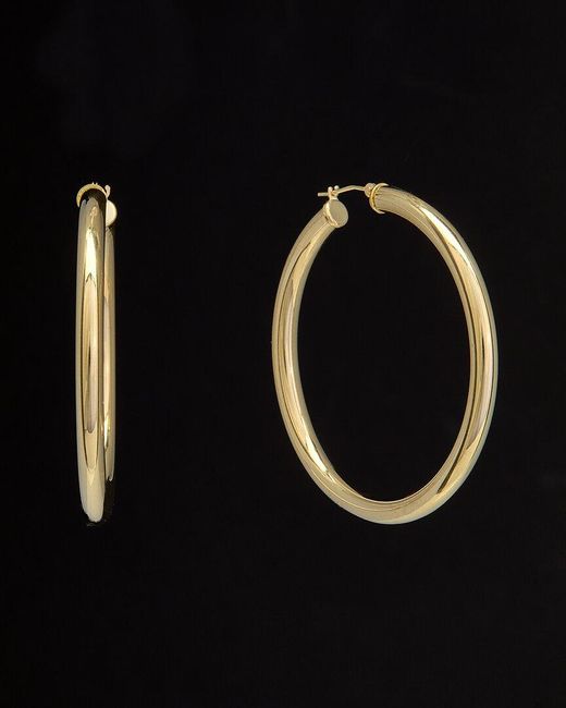 Italian Gold Black 14k Polished Hoops
