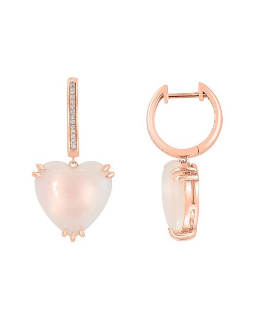 Effy Fine Jewelry White 14K Rose 9.64 Ct. Tw. Diamond & Opal Earrings