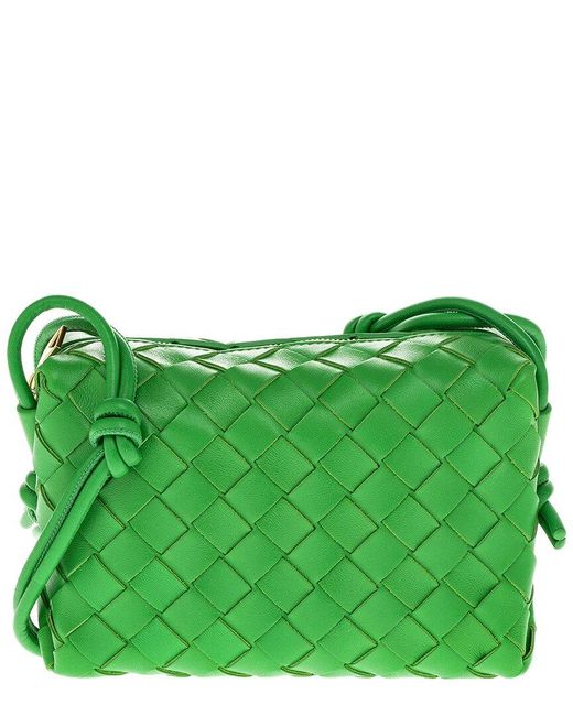 Bottega Loop Mini Intrecciato Leather Camera Bag in Green Lyst
