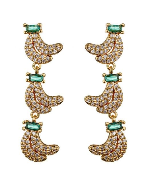 Eye Candy LA Metallic The Luxe Collection Cz Banana Drop Earrings