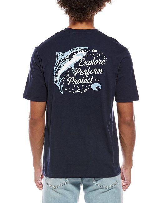 COSTA APPAREL Blue Save A Shark T-Shirt for men