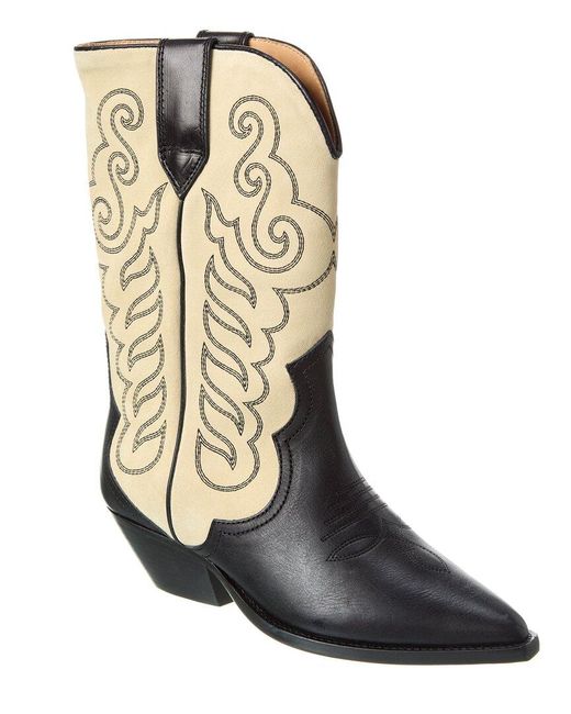Isabel Marant Blue Duerto Leather & Suede Cowboy Boot