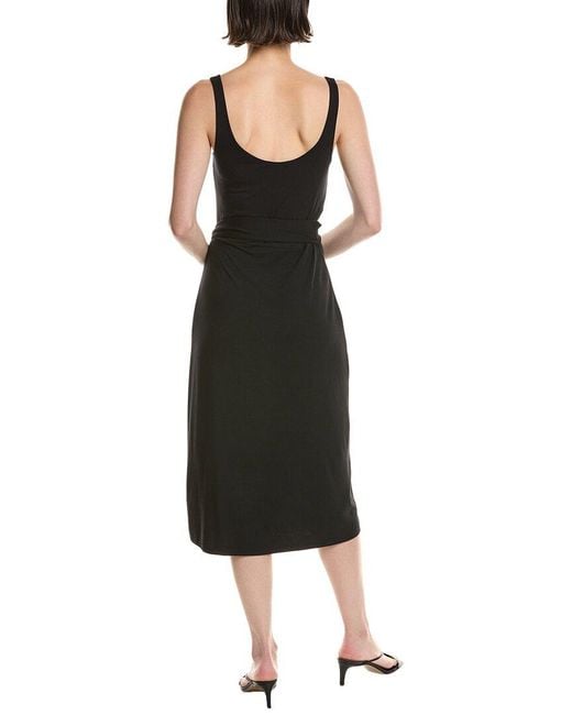 Vince Black Scoop Neck Tank Wrap Dress