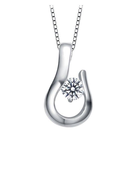 Genevive Jewelry White Silver Pendant Necklace