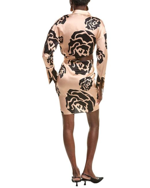 MOTHER OF ALL White Atena Silk-Blend Wrap Dress