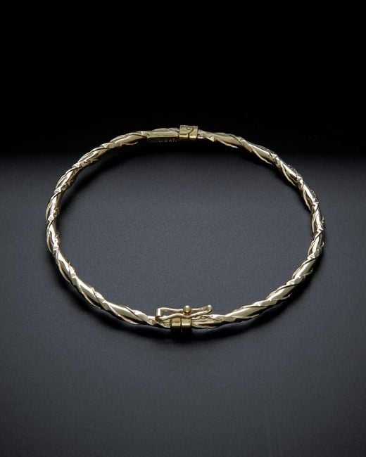 Italian Gold Black 14k Twisted Bangle