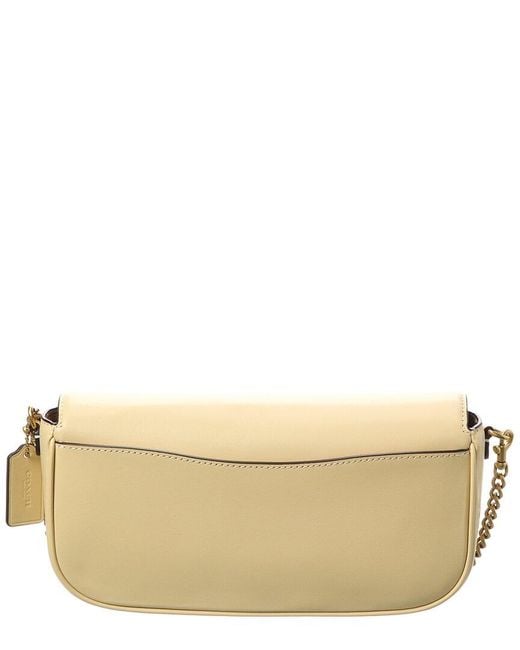COACH Natural Brook Flap Leather Chain Bag