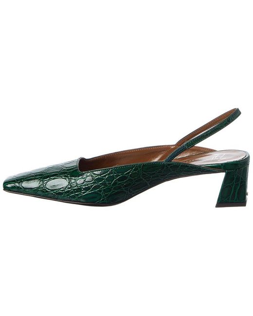 Giuseppe Zanotti Green Brenda 45 Croc-Embossed Leather Slingback Pump