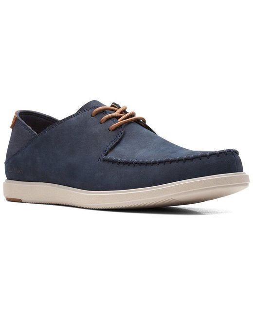 Clarks Blue Bratton Tie Suede Oxford for men