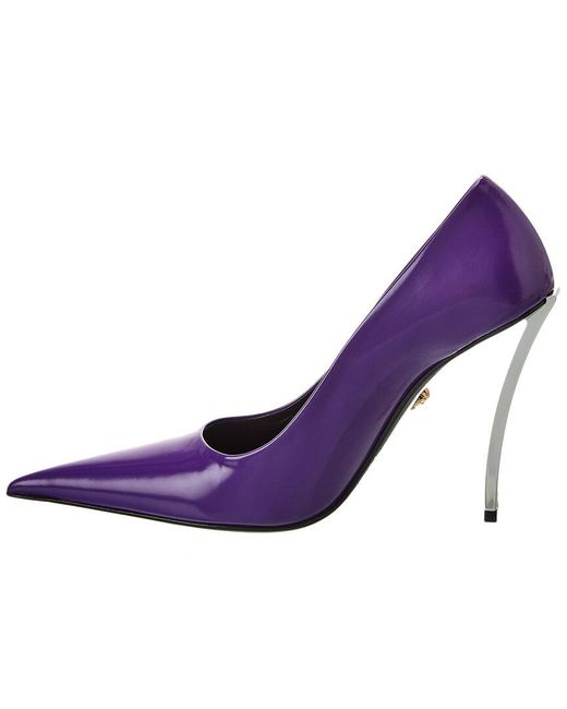 Versace Purple Pin-point Leather Pump