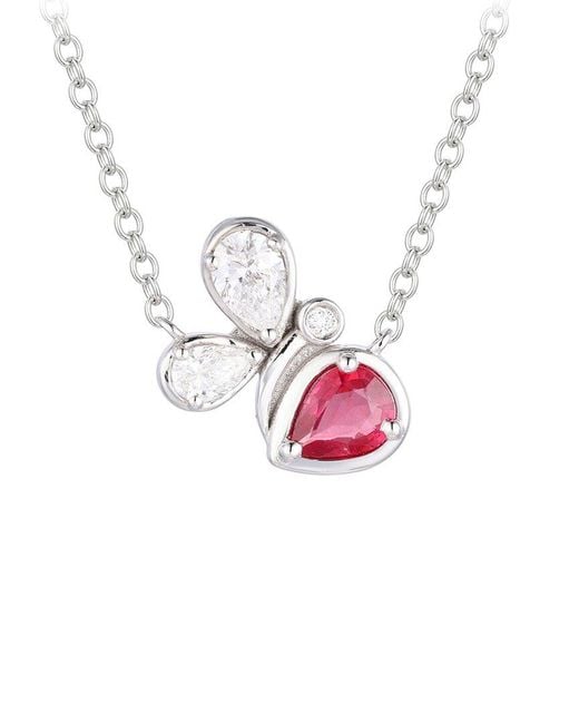 Gregg Ruth Pink 14K 0.51 Ct. Tw. Diamond & Ruby Pendant