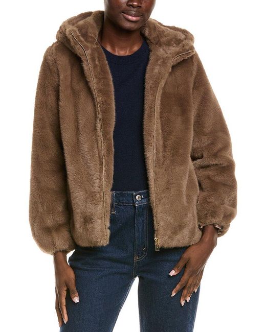 Via Spiga Women's Brown Hooded Jacket