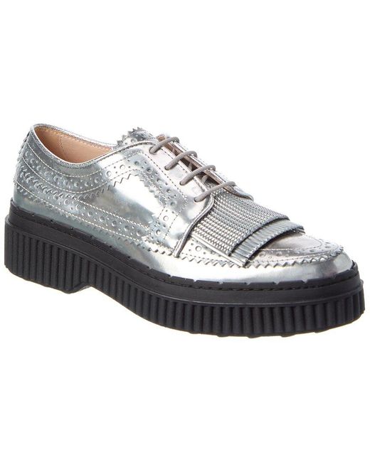 Tod's White Leather Oxford