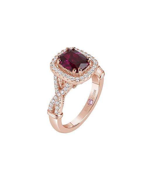 Suzy Levian CZ Jewelry Pink Suzy Levian Rose Plated Cz Ring