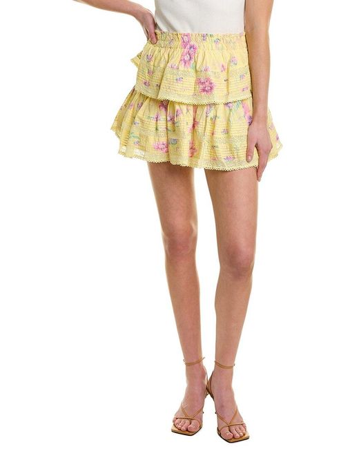 LoveShackFancy Ruffle Mini Skirt in Yellow Lyst Canada
