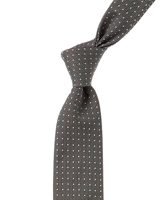 Boss Gray Black Dots Silk Tie for men