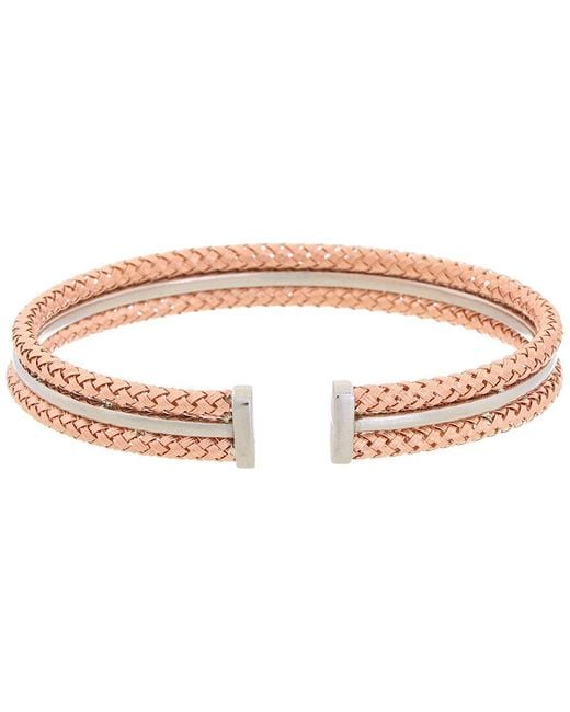 Meshmerise Pink 18k Rose Gold Vermeil 0.1 Ct. Tw. Diamond Mesh Bangle