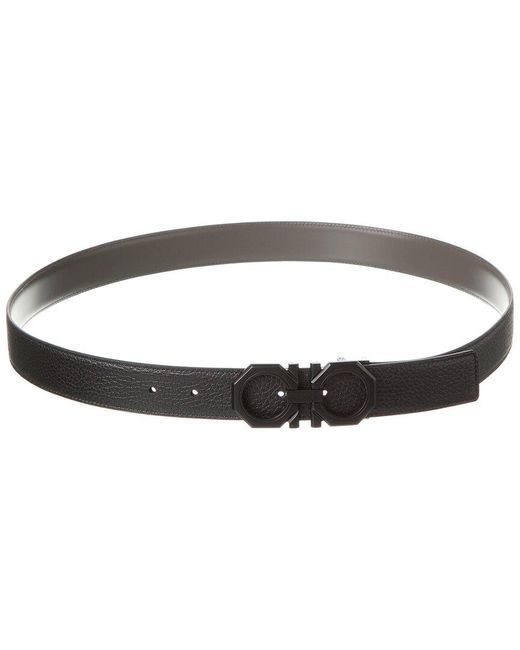 Ferragamo Gray Gancini Reversible & Adjustable Leather Belt for men