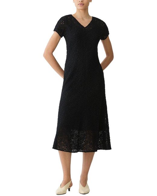 Lafayette 148 New York Black Embroidered Dress