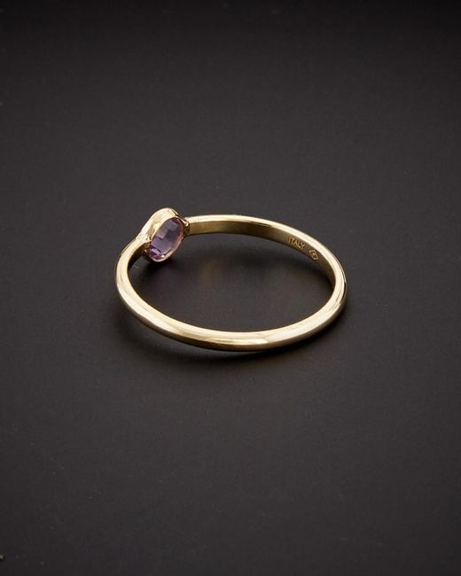 Italian Gold Black 14k Amethyst Ring