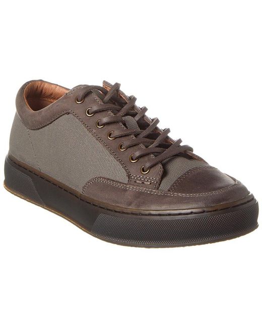 Frye Brown Hoyt Low Lace Canvas & Leather Sneaker for men