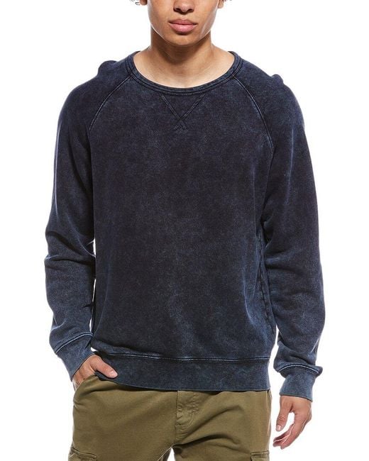 ATM Blue French Terry Pigment Wash Sweatshirt for men